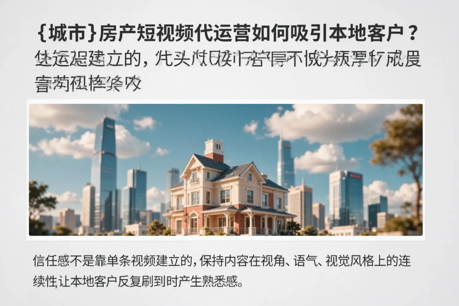 平江房产短视频代运营如何吸引本地客户？